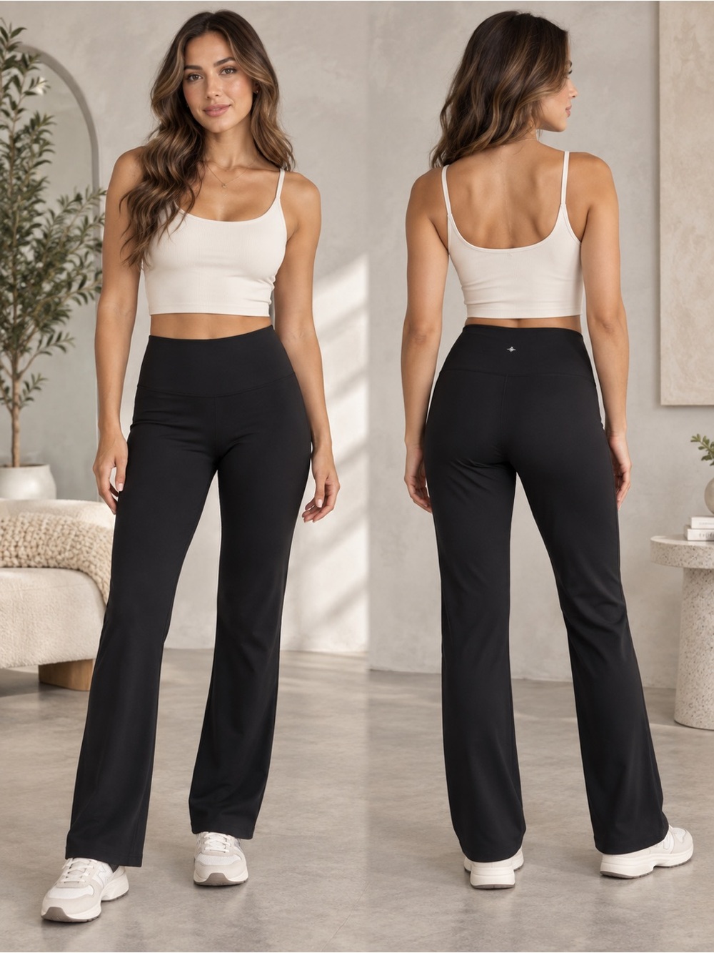 HALARA Black High-Waist Flare Active Pants